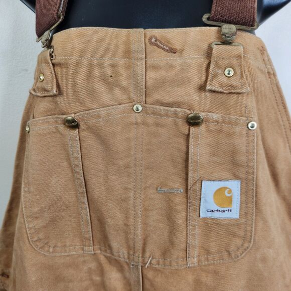 Carhartt Mens Vintage 2003 Quilted Lined Zip Leg Coveralls Work Bib 50x30 - Picture 3 of 12